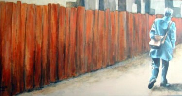 Peinture intitulée "La palissade" par Nadine Nicaise, Œuvre d'art originale, Huile