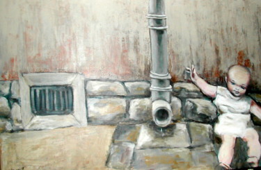 Painting titled "La poupée oubliée" by Nadine Nicaise, Original Artwork