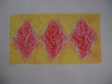 Printmaking titled "les trois (version…" by Nadine Trescartes (fildefériste), Original Artwork, Linocuts