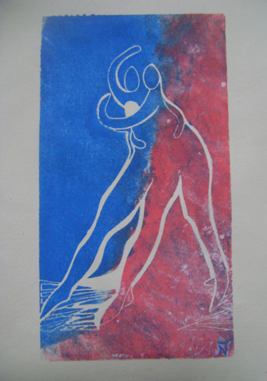 Gravures & estampes intitulée ""ça ira tu verras"…" par Nadine Trescartes (fildefériste), Œuvre d'art originale, Linogravures