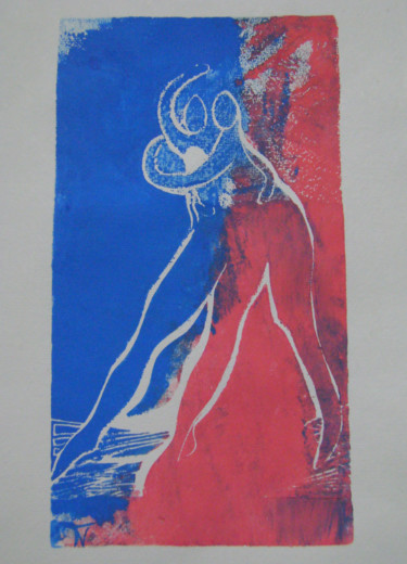 Druckgrafik mit dem Titel ""ça ira tu verras"" von Nadine Trescartes (fildefériste), Original-Kunstwerk, Linoldrucke