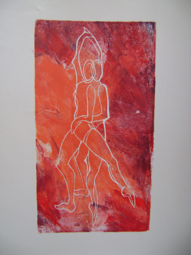 "Six heures vingt cinq" N°2 Gravures & estampes intitulée ""Six heures vingt c…" par Nadine Trescartes (fildefériste), Œuvre d'art originale, Linogravur…