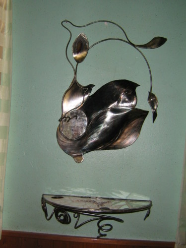 étagère console et miroir assorti Design intitulée "étagère console et…" par Nadine Trescartes (fildefériste), Œuvre d'art originale, Meuble