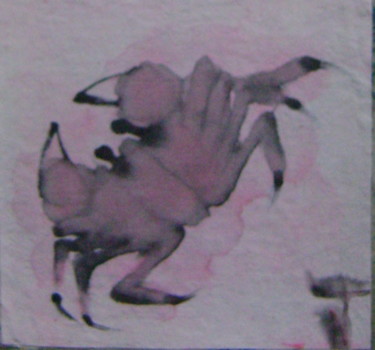 Drawing titled "le crabe 2" by Nadine Trescartes (fildefériste), Original Artwork, Ink