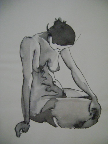 Dessin intitulée "Nu2" par Nadine Trescartes (fildefériste), Œuvre d'art originale, Stylo gel