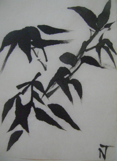 Dessin intitulée "Bambou2" par Nadine Trescartes (fildefériste), Œuvre d'art originale, Encre