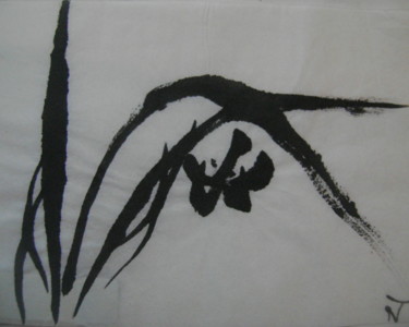 Drawing titled "orchidée1" by Nadine Trescartes (fildefériste), Original Artwork, Ink