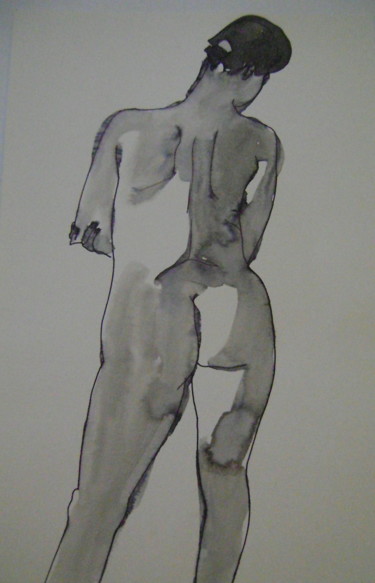 Drawing titled "Nu8" by Nadine Trescartes (fildefériste), Original Artwork, Ink