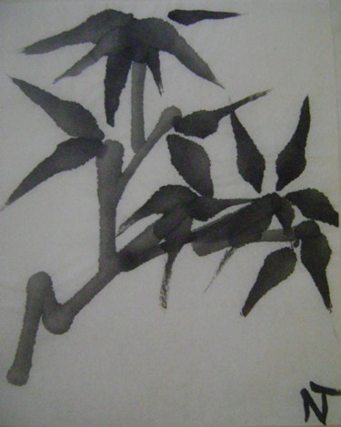 Dibujo titulada "Bambou4" por Nadine Trescartes (fildefériste), Obra de arte original, Tinta