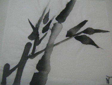 Desenho intitulada "Bambou5" por Nadine Trescartes (fildefériste), Obras de arte originais, Tinta