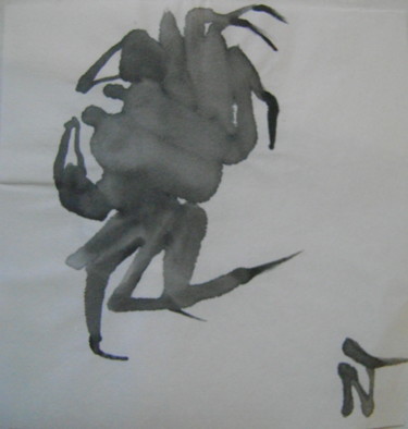 Drawing titled "Crabe4" by Nadine Trescartes (fildefériste), Original Artwork, Ink