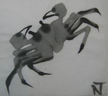 Dessin intitulée "Crabe5" par Nadine Trescartes (fildefériste), Œuvre d'art originale, Encre