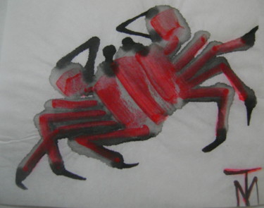 Dessin intitulée "Crabe6" par Nadine Trescartes (fildefériste), Œuvre d'art originale, Encre