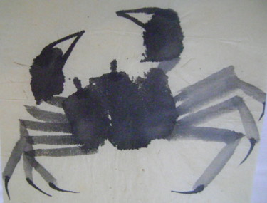 Dessin intitulée "Crabe 10" par Nadine Trescartes (fildefériste), Œuvre d'art originale, Encre