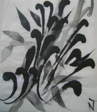 Dessin intitulée "Bouquet 1" par Nadine Trescartes (fildefériste), Œuvre d'art originale, Encre