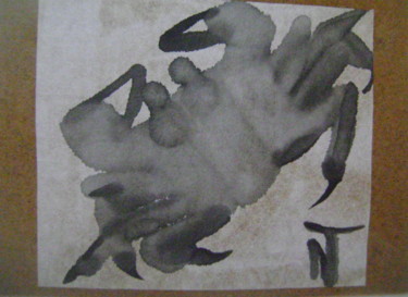 Dessin intitulée "Crabe11" par Nadine Trescartes (fildefériste), Œuvre d'art originale, Encre Monté sur Autre panneau rigide