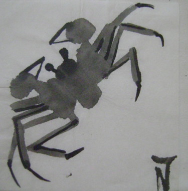 Dessin intitulée "Crabe12" par Nadine Trescartes (fildefériste), Œuvre d'art originale, Encre