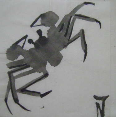 Drawing titled "Crabe12" by Nadine Trescartes (fildefériste), Original Artwork, Ink