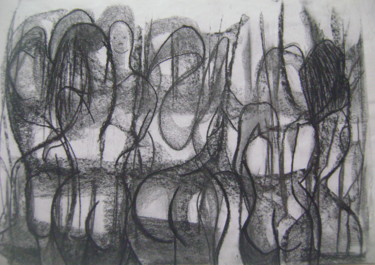 Dessin intitulée "aux bains 2" par Nadine Trescartes (fildefériste), Œuvre d'art originale, Graphite