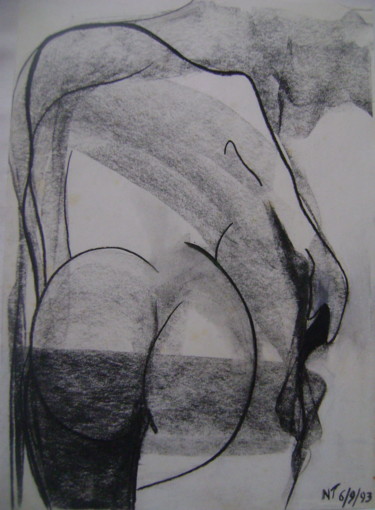 Dessin intitulée "Le grand Nu" par Nadine Trescartes (fildefériste), Œuvre d'art originale, Graphite