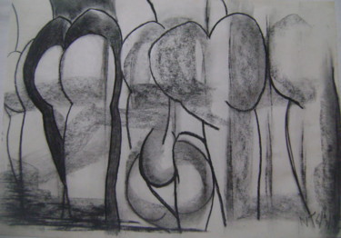 Рисунок под названием ""métamorphose"" - Nadine Trescartes (fildefériste), Подлинное произведение искусства, Графит