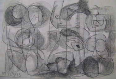 Desenho intitulada "Nativité 2" por Nadine Trescartes (fildefériste), Obras de arte originais, Grafite