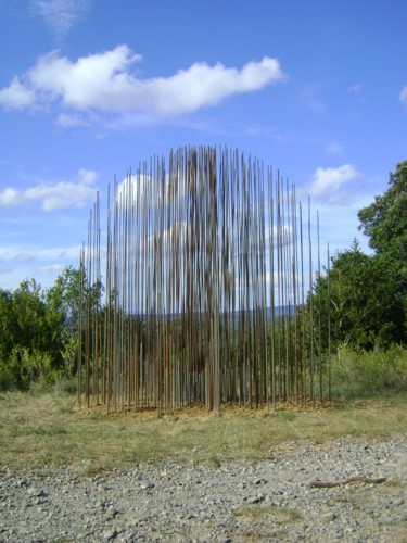 Sculpture titled "LE METRONOME 2 - sc…" by Nadine Trescartes (fildefériste), Original Artwork, Metals