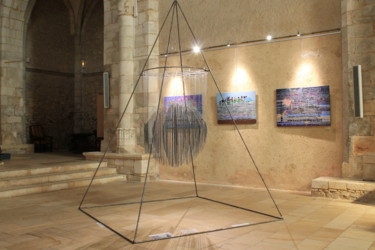 Skulptur mit dem Titel ""le métronome" 1 -…" von Nadine Trescartes (fildefériste), Original-Kunstwerk, Metalle