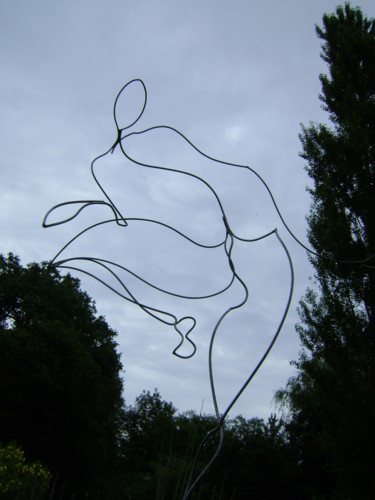 Sculpture intitulée ""le danseur" 1" par Nadine Trescartes (fildefériste), Œuvre d'art originale, Métaux
