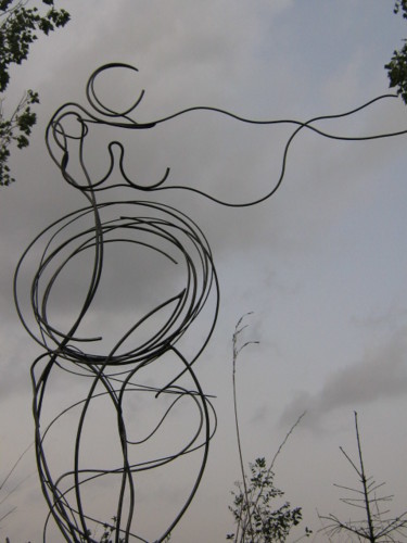 Sculpture titled "colère de femme" by Nadine Trescartes (fildefériste), Original Artwork, Metals