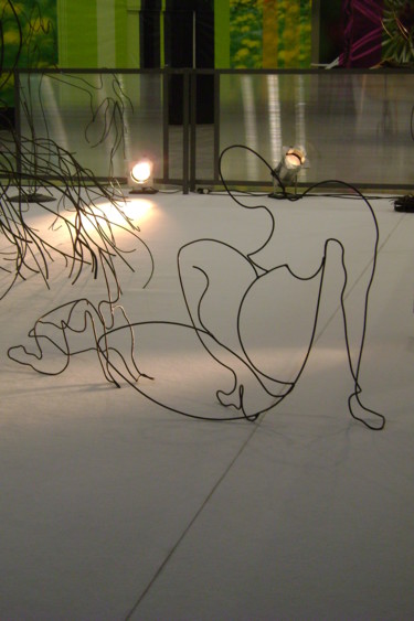 Скульптура под названием ""l'attente"" - Nadine Trescartes (fildefériste), Подлинное произведение искусства, Металлы