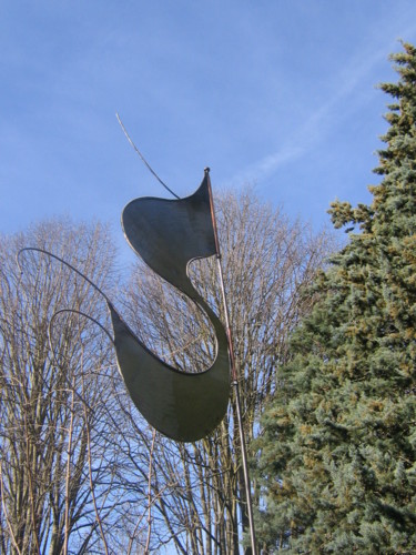 Escultura titulada ""portée flottée"" por Nadine Trescartes (fildefériste), Obra de arte original, Metales