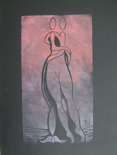 Gravures & estampes intitulée "série des danseurs…" par Nadine Trescartes (fildefériste), Œuvre d'art originale, Linogravures