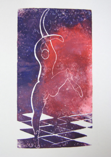 Printmaking titled ""Allegria" - danseu…" by Nadine Trescartes (fildefériste), Original Artwork, Linocuts