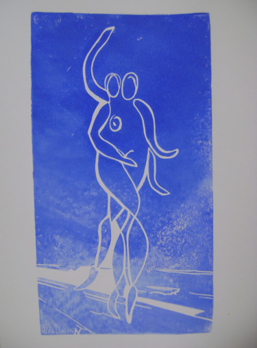 Printmaking titled "Série des danseurs…" by Nadine Trescartes (fildefériste), Original Artwork, Linocuts