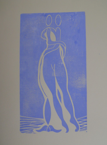 「Série des danseurs…」というタイトルの製版 Nadine Trescartes (fildefériste)によって, オリジナルのアートワーク, Linocuts