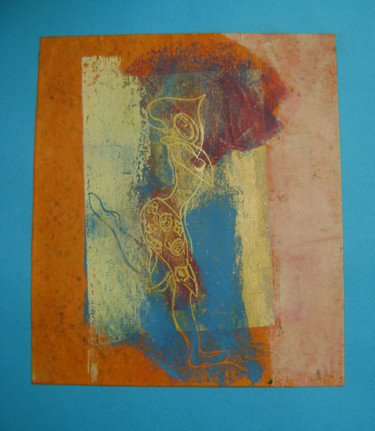 Obrazy i ryciny zatytułowany „danse-de-la-pluie” autorstwa Nadine Trescartes (fildefériste), Oryginalna praca, Linoryty