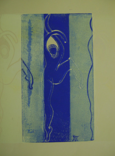 Gravures & estampes intitulée ""Ribambelle" la dan…" par Nadine Trescartes (fildefériste), Œuvre d'art originale, Linogravur…