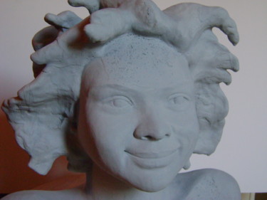 Sculpture titled "SCULPTURE terre ave…" by Nadine Trescartes (fildefériste), Original Artwork, Terra cotta