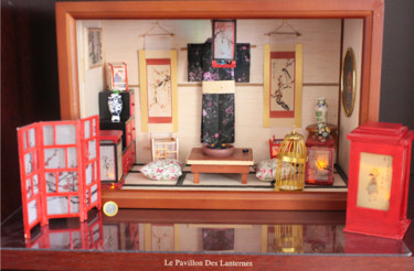 Design intitulada "Vitrine miniature -…" por Nadine Wandel, Obras de arte originais, Madeira