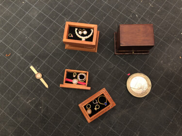 Design intitulada "boîte à bijoux mini…" por Nadine Wandel, Obras de arte originais, Madeira