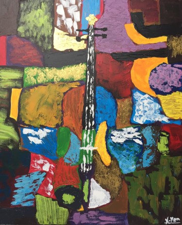 Les couleurs de la musique Peinture intitulée "Les couleurs de la…" par N Men, Œuvre d'art originale, Acrylique
