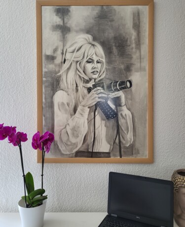 Rysunek zatytułowany „Brigitte Bardot” autorstwa Nadja Schramm, Oryginalna praca, Pastel