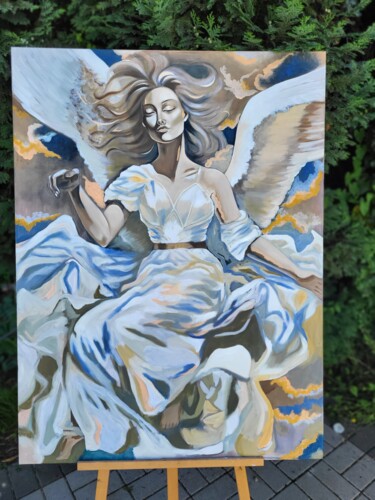Malerei mit dem Titel "Engel" von Nadja Schramm, Original-Kunstwerk, Öl