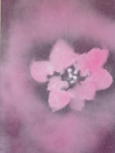 Peinture intitulée "Abeille et fleur" par Nadia Espi, Œuvre d'art originale, Bombe aérosol