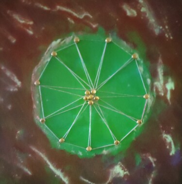 Картина под названием "Rayons solaires 2" - Nadia Espi, Подлинное произведение искусства, Рисунок распылителем краски