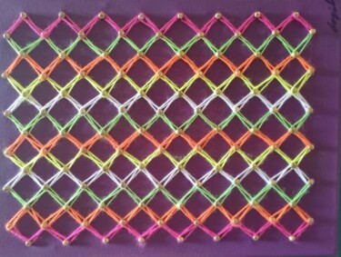 Textile Art με τίτλο "Formes géométriques…" από Nadia Espi, Αυθεντικά έργα τέχνης, Νήμα