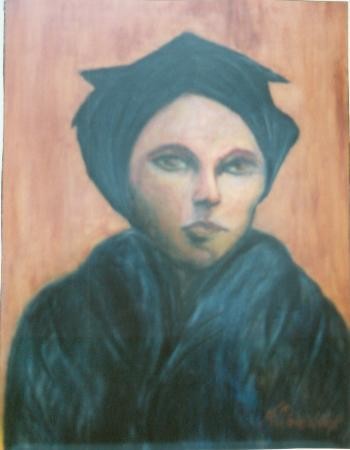 Peinture intitulée "visage de femme" par Nadine Poidevin, Œuvre d'art originale