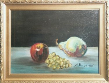Peinture intitulée "pomme poire raisin" par Nadine Poidevin, Œuvre d'art originale