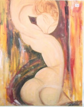 Peinture intitulée "contorsionnisme" par Nadine Poidevin, Œuvre d'art originale, Huile